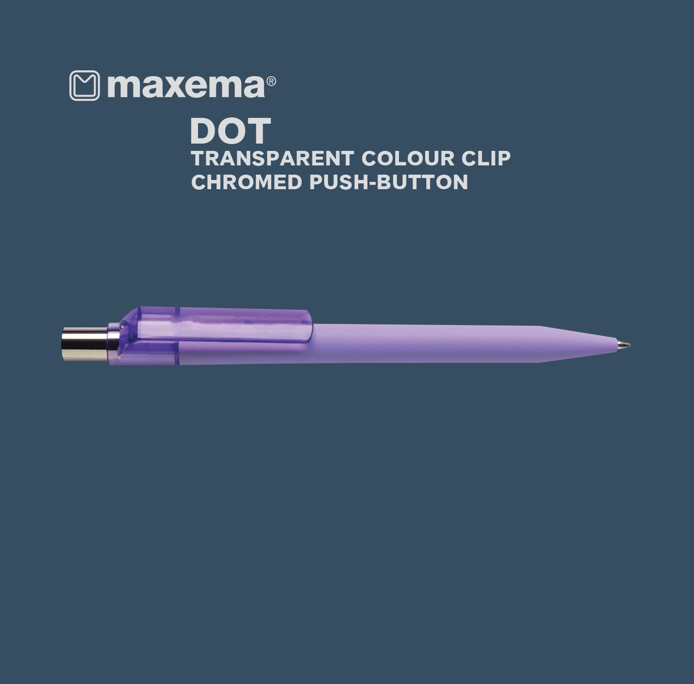 Violet color Maxema Dot Pen on blue back ground