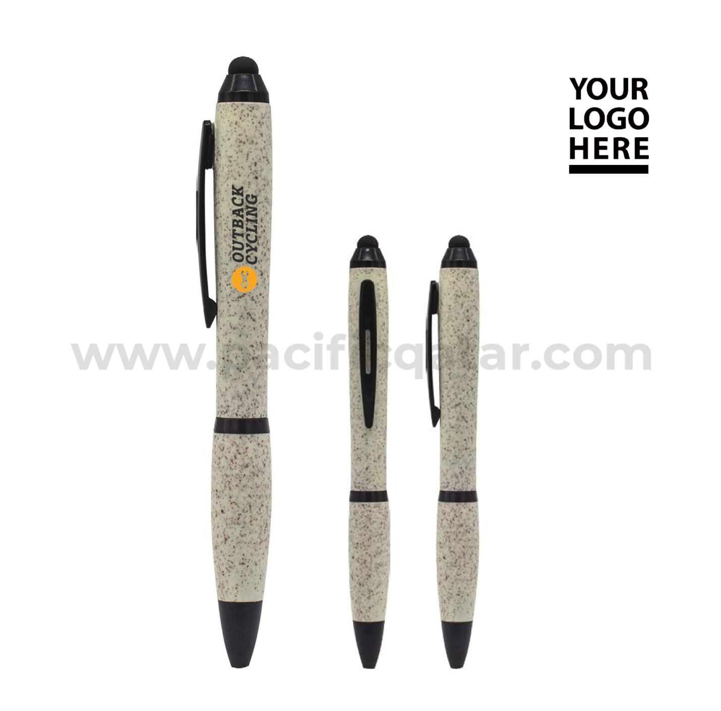 Eco friendly Wheat Straw Pens with Stylus and logo