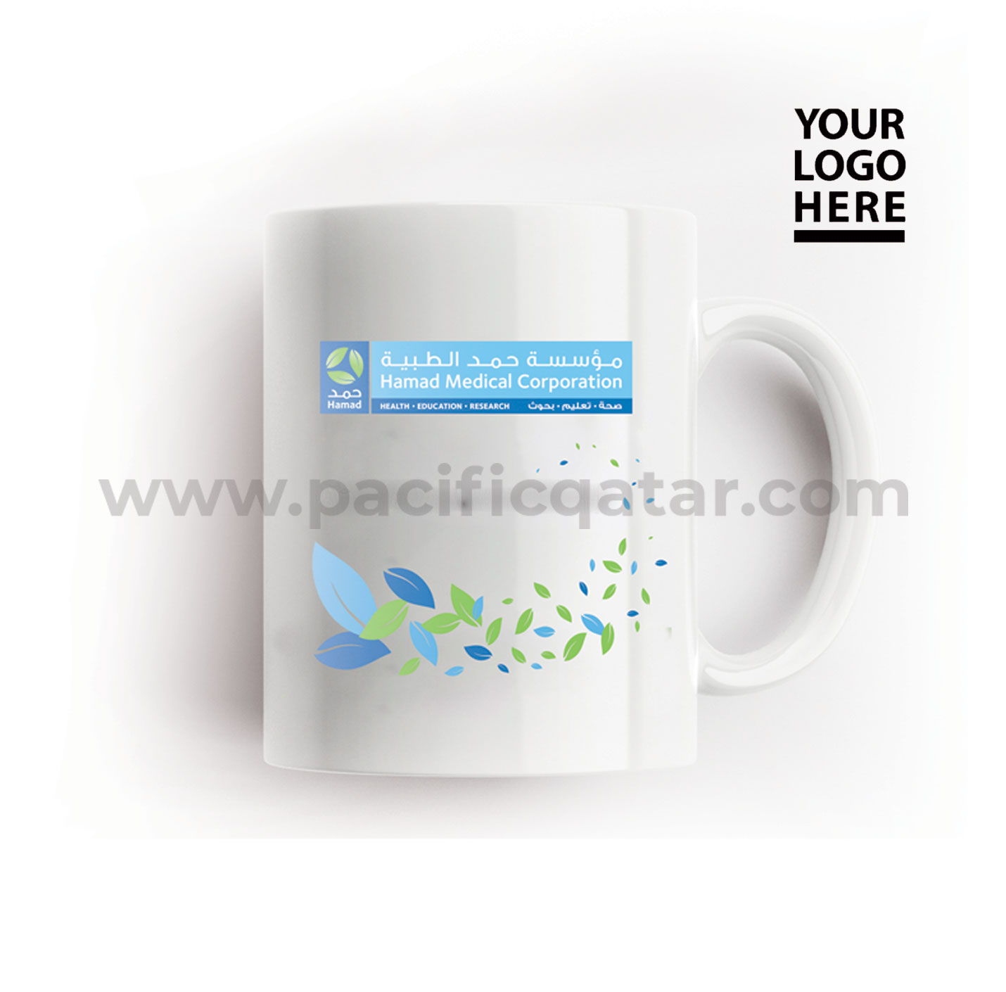 Sublimation White  Mug with Hamad medicals logo