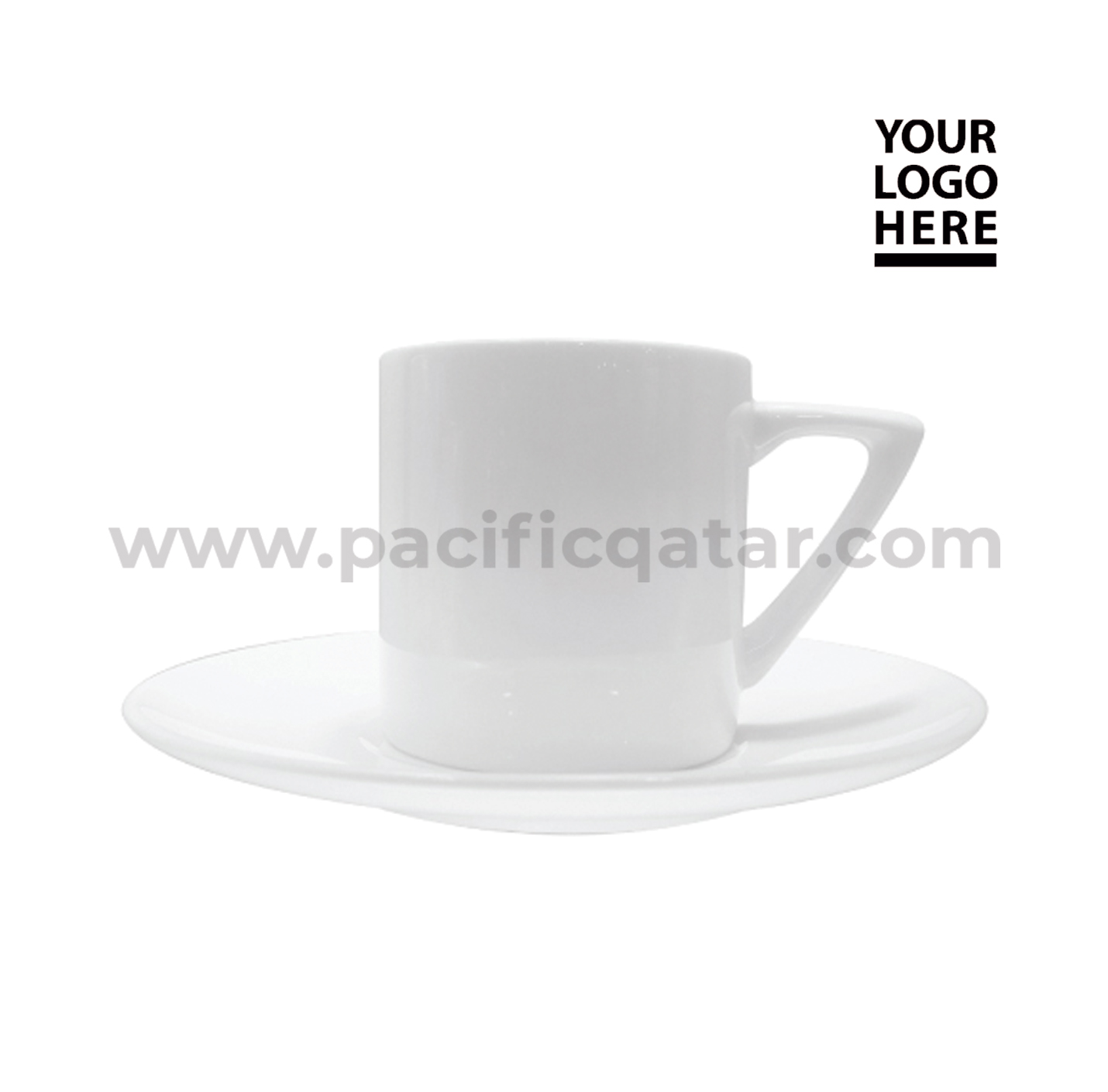 Plain White Saucer Tea Mug