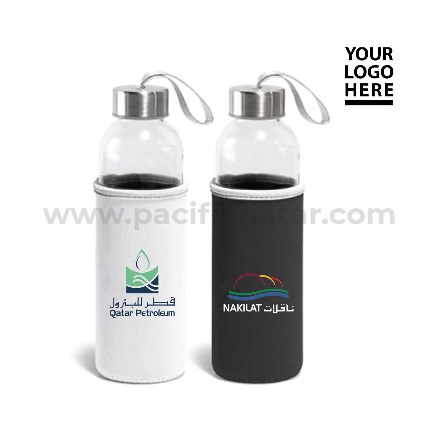 Glass Water Bottle with Sleeve