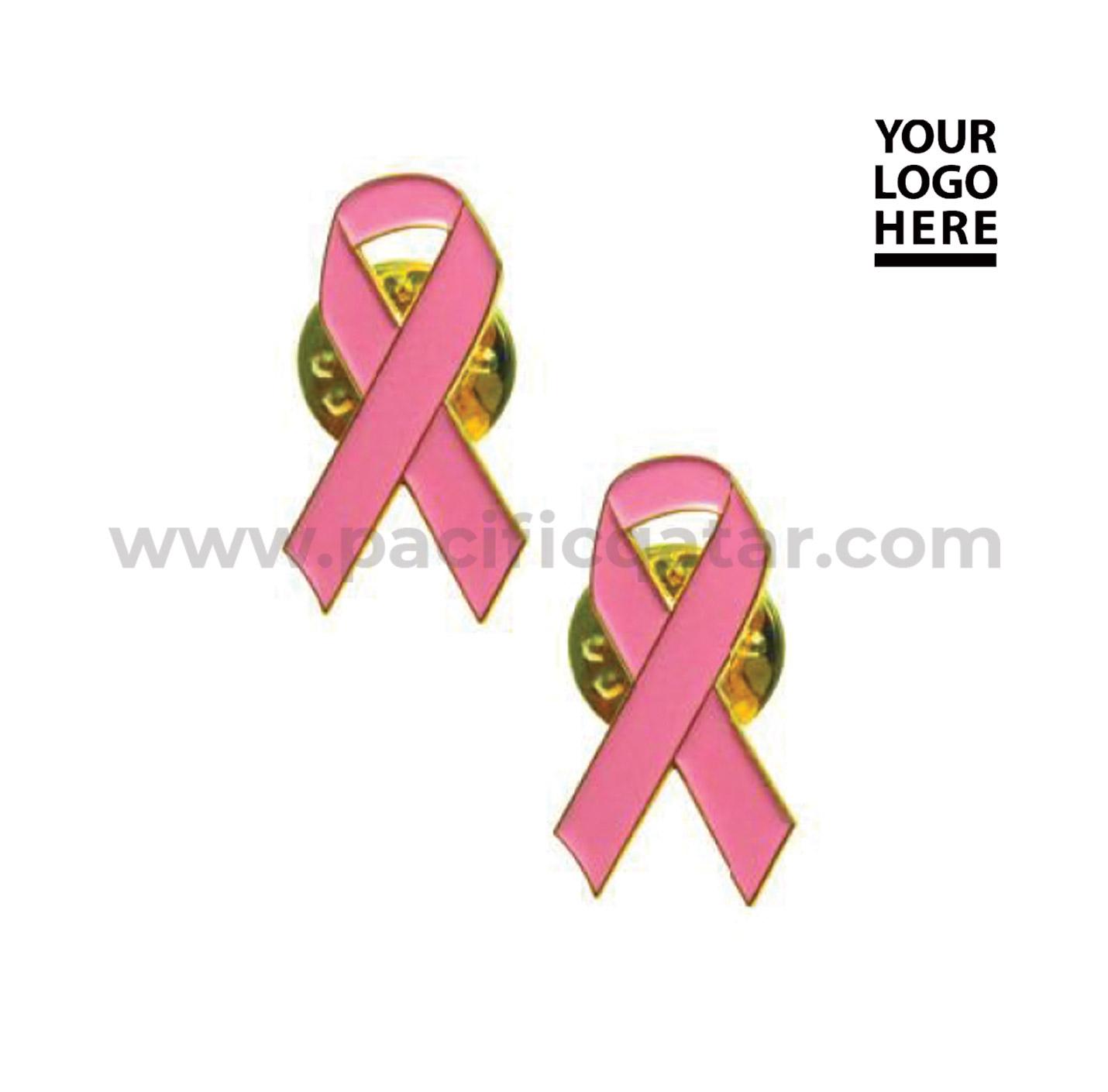 Breast Cancer Awareness Ribbon Pin Badge