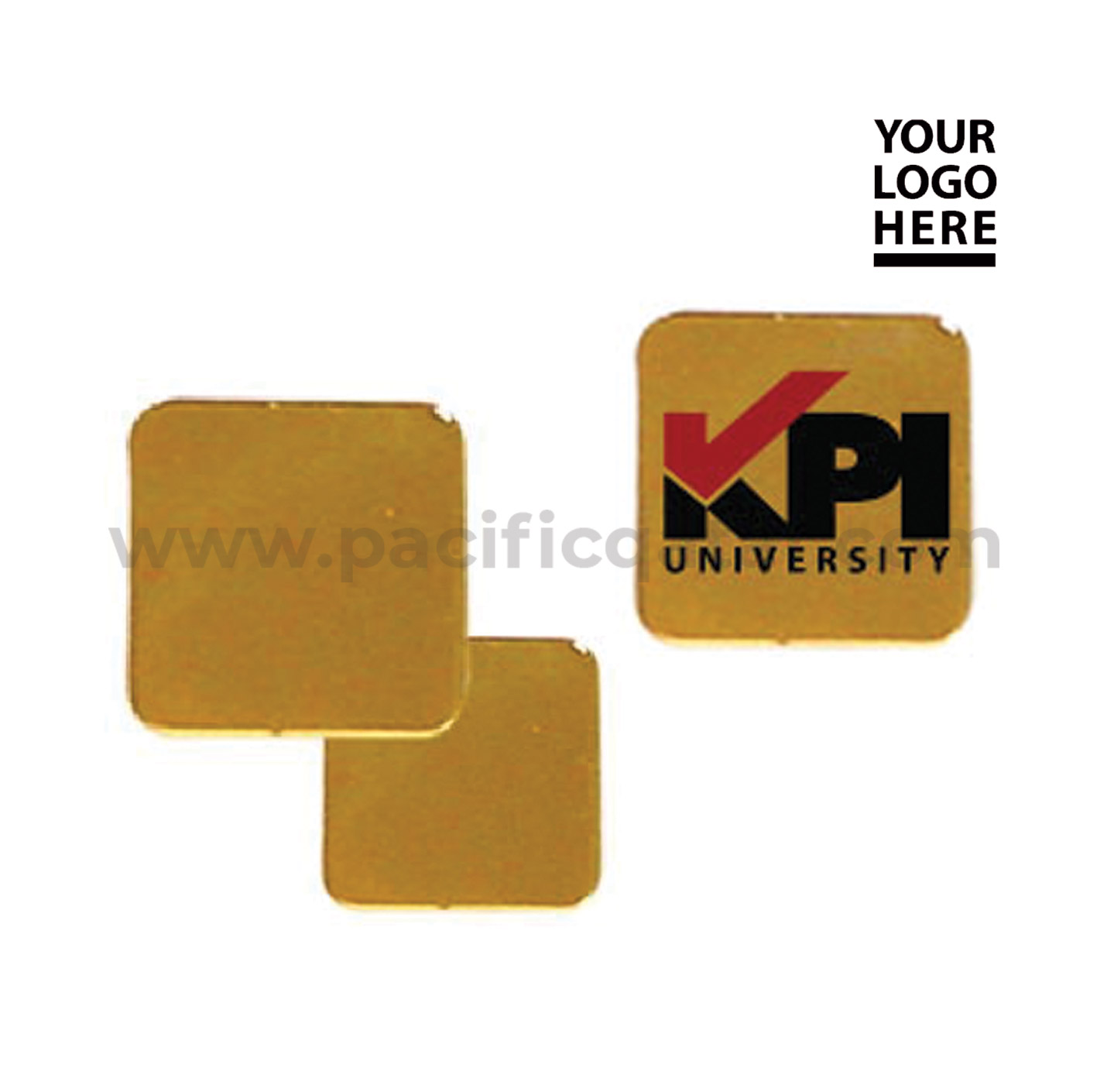 Square Flat Metal Badges with logo