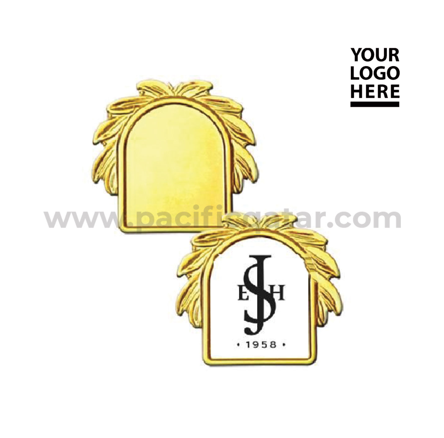 Gold Metal Badge with logo
