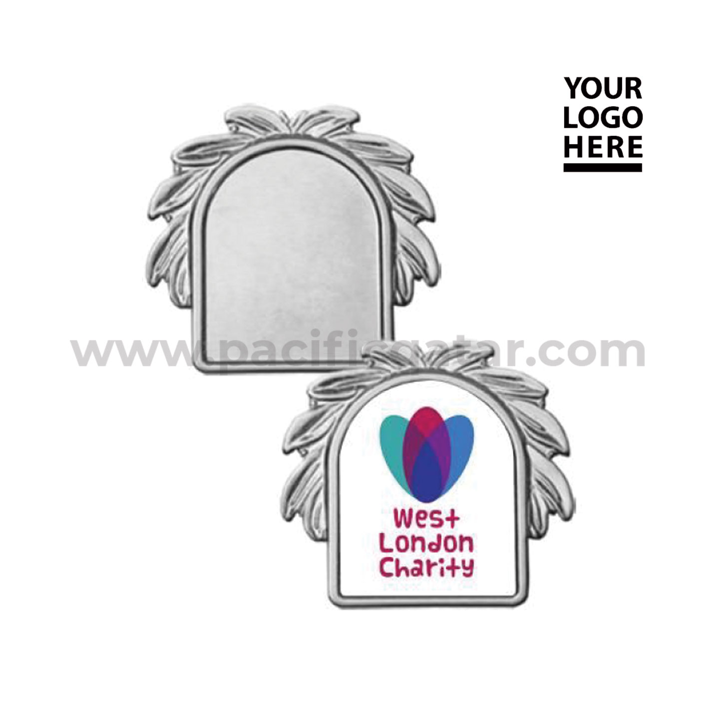 Silver Metal Badges with logo