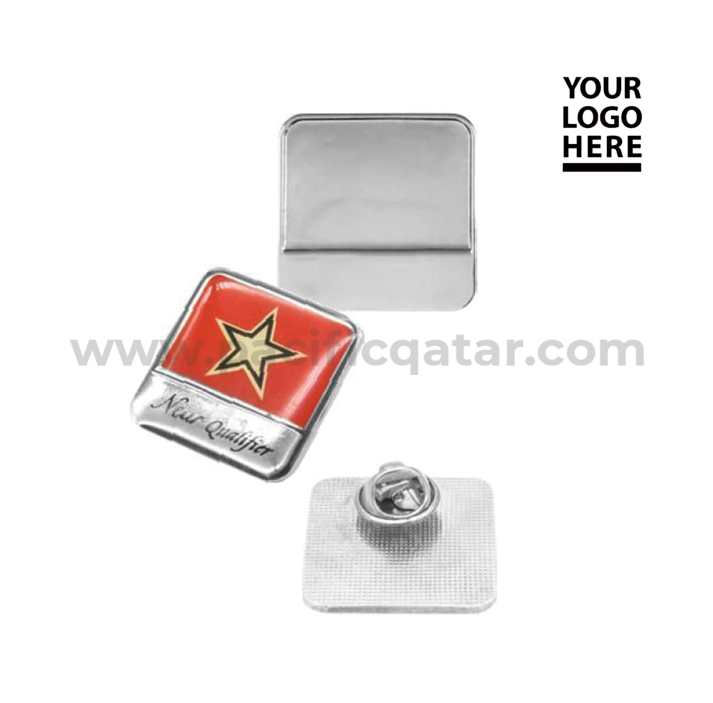 Silver Metal Badges with logo epoxy
