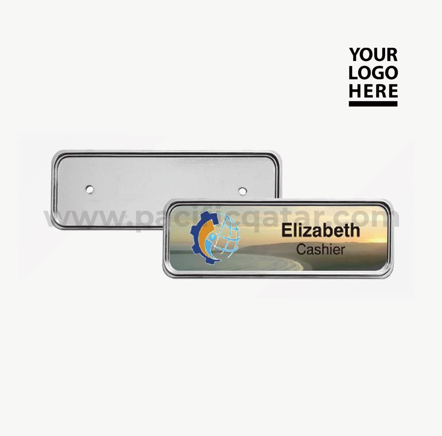 Metal Injected Name Badge with logo