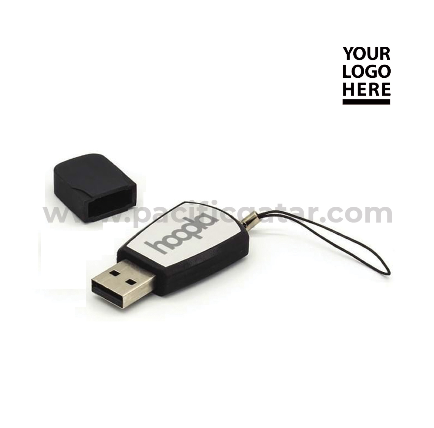 Black Rubberized USB Flash Drive