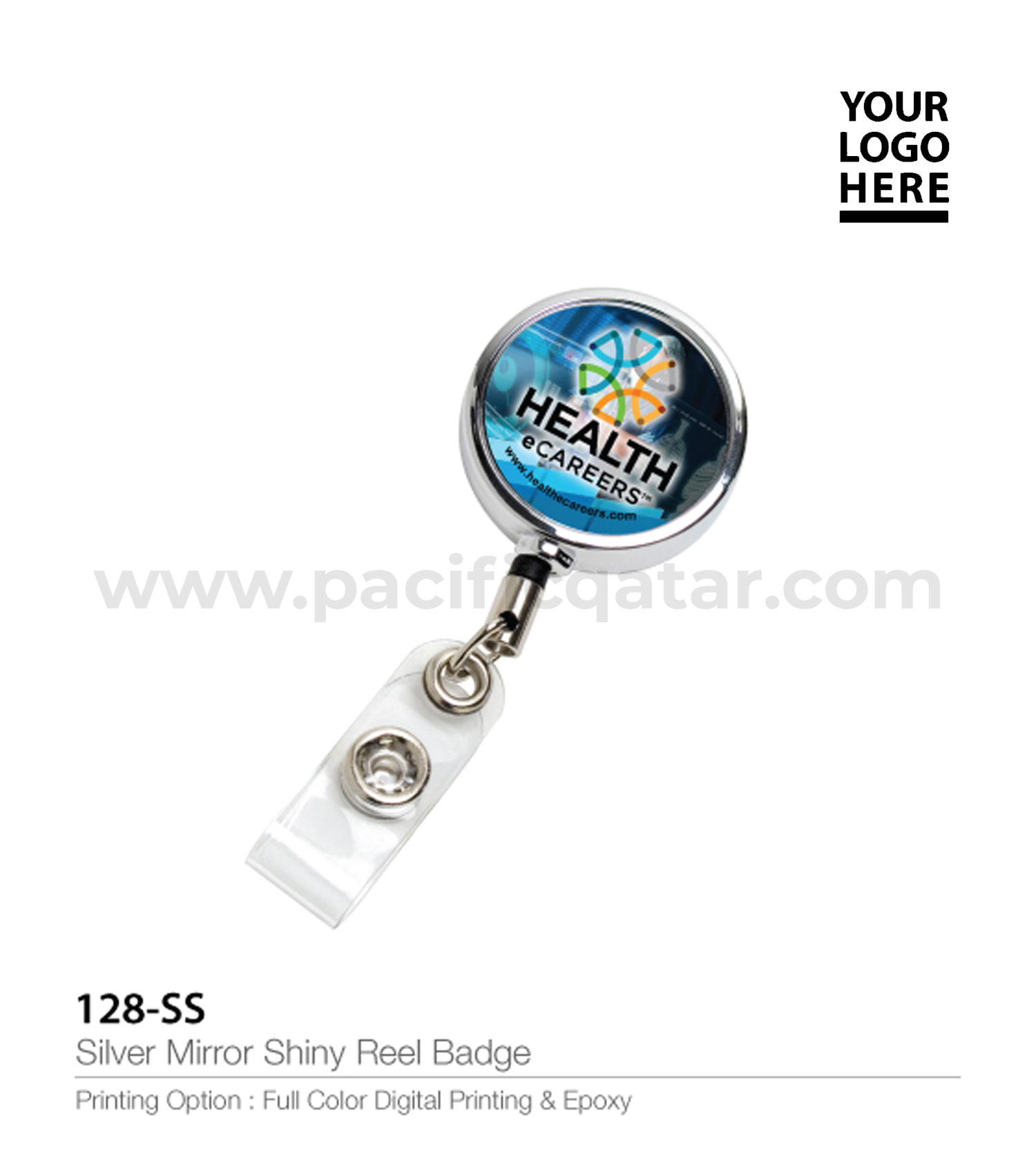 Silver Retractable Metal Custom Badge Reel