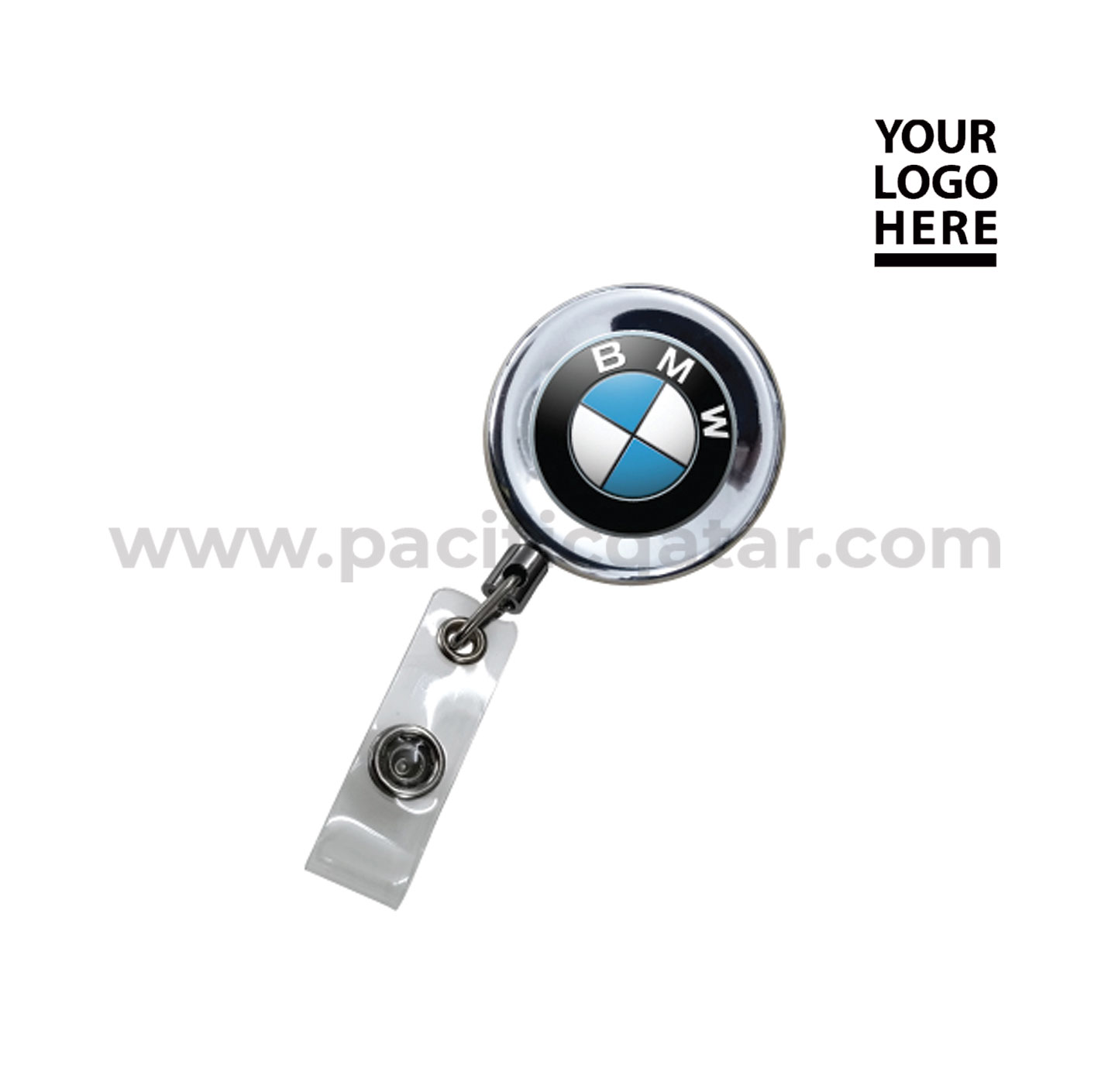 Metal Badge Reel with BMW epoxy logo