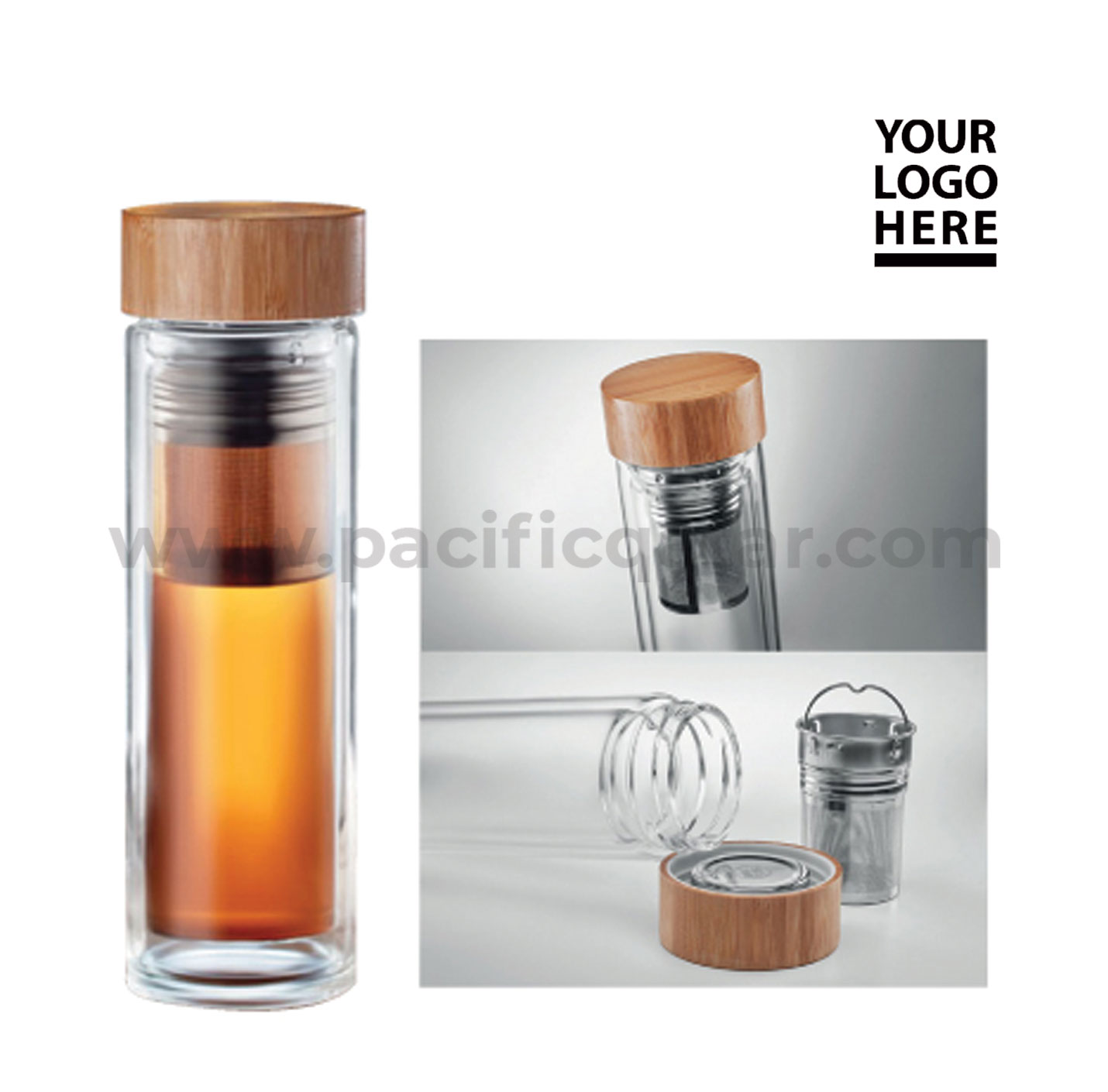 Glass and bamboo flask