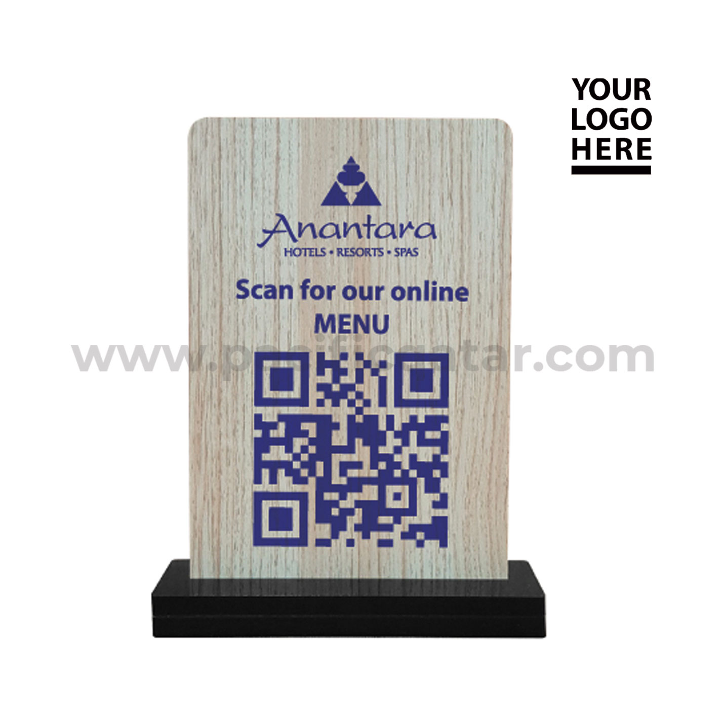 QR code table stand with acrylic bas