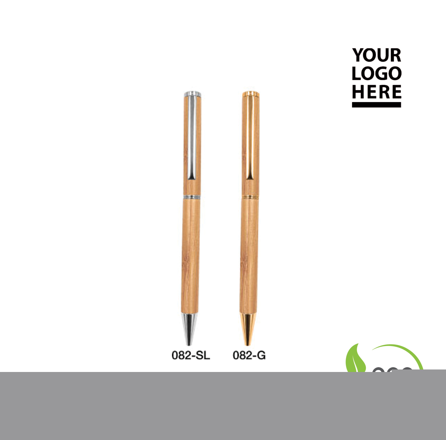 Eco friendly Bamboo pen with metal clip and logo