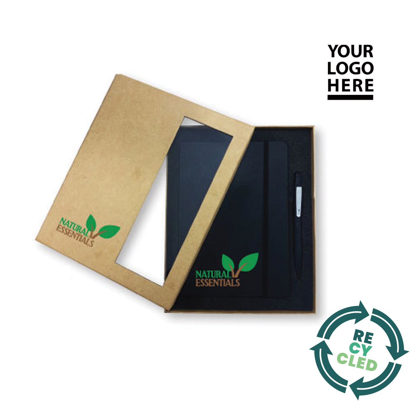 Note book and pen gift set in eco friendly box