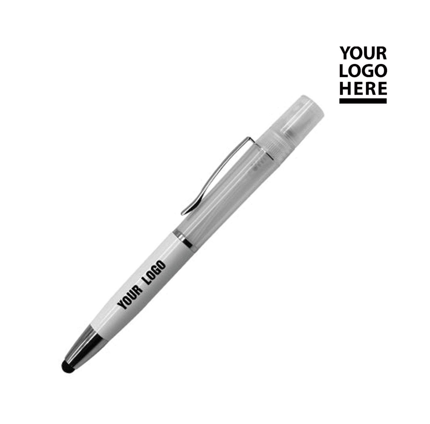 Writing promotional stylus pen with sanitizer