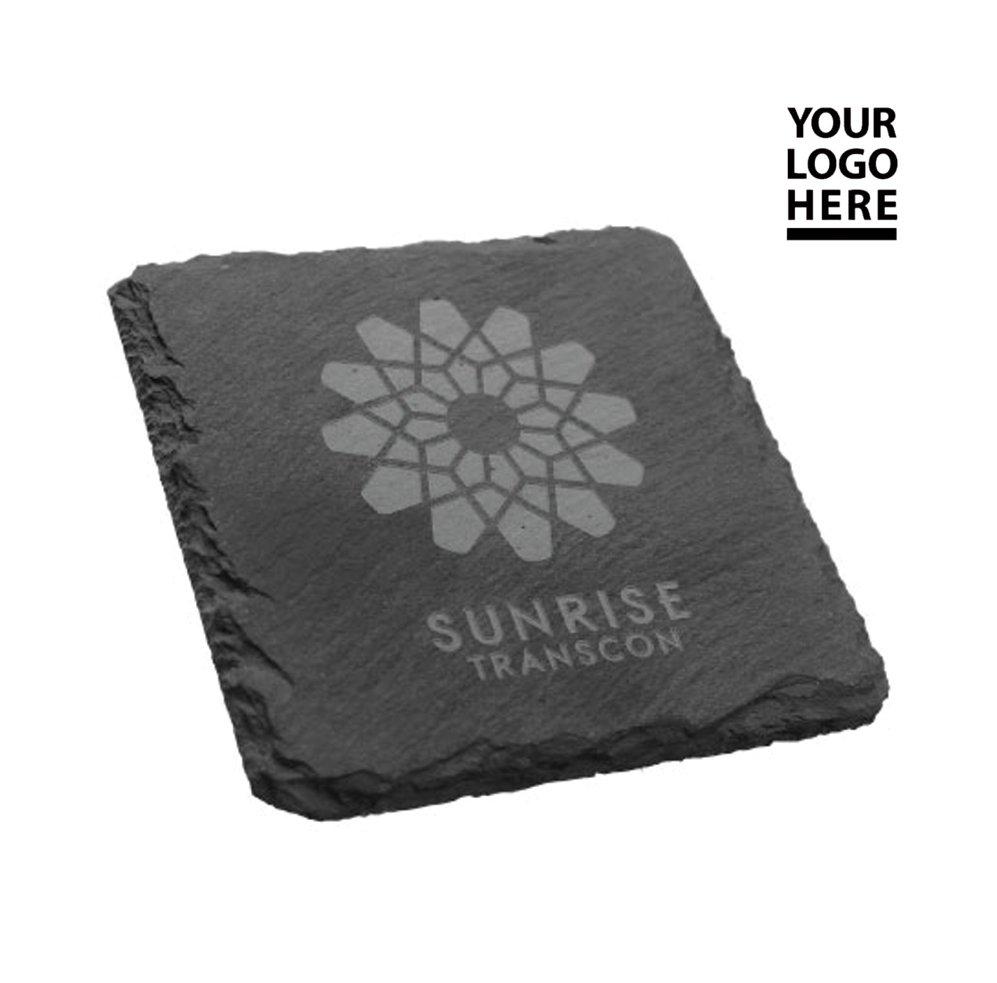 Square Slate Coaster with engraving logo