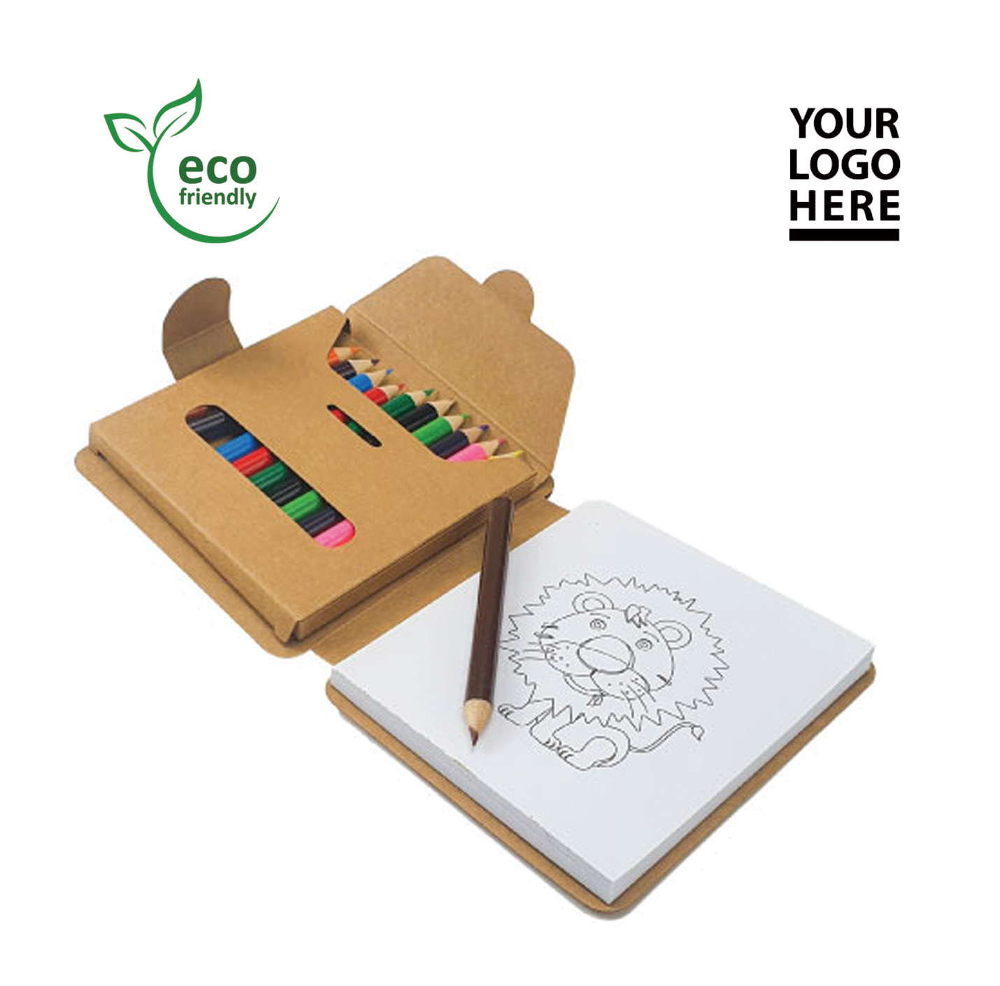 Eco-Friendly Drawing Pad with Colored Pencils