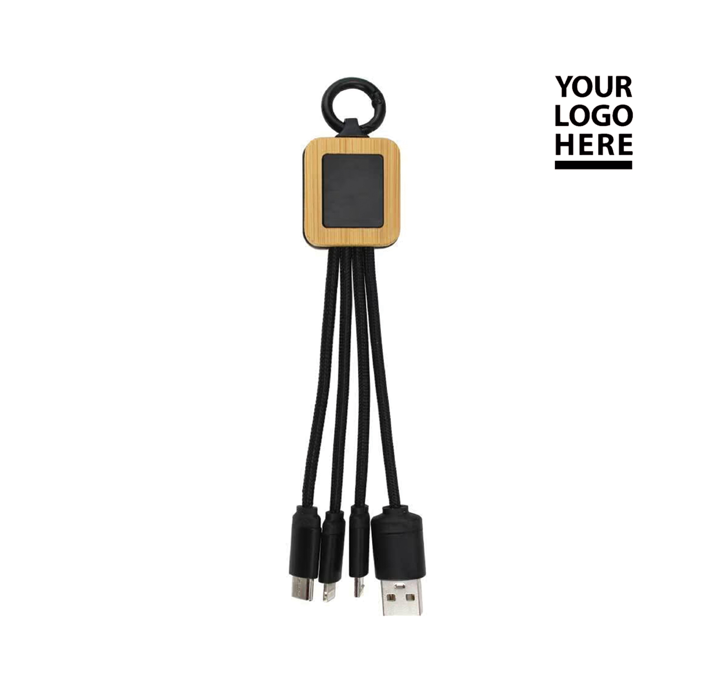 Bamboo Light Up Logo Multi-Charging Cables