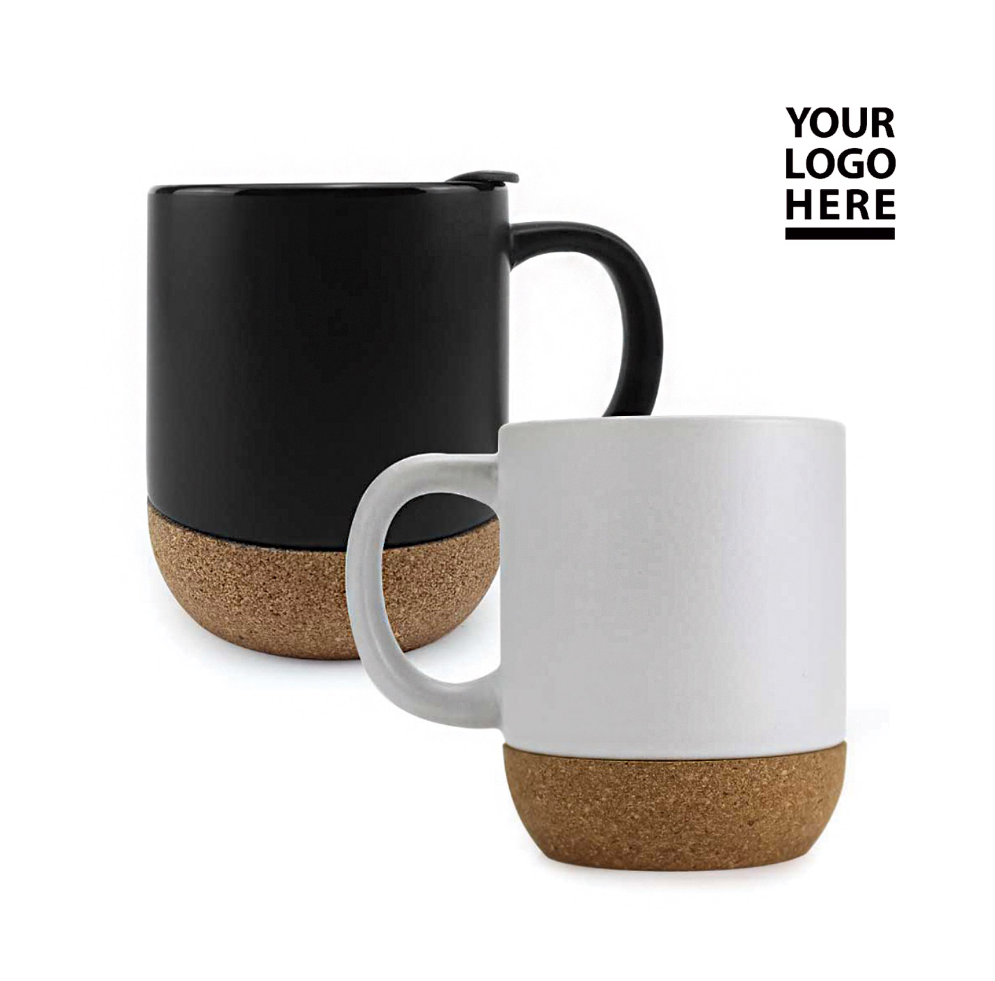 Mugs with Lid and Cork Base