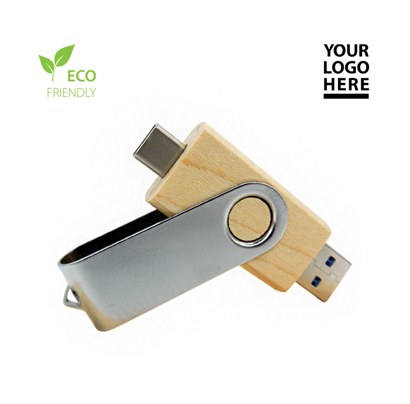 OTG Bamboo Swivel USB 32GB