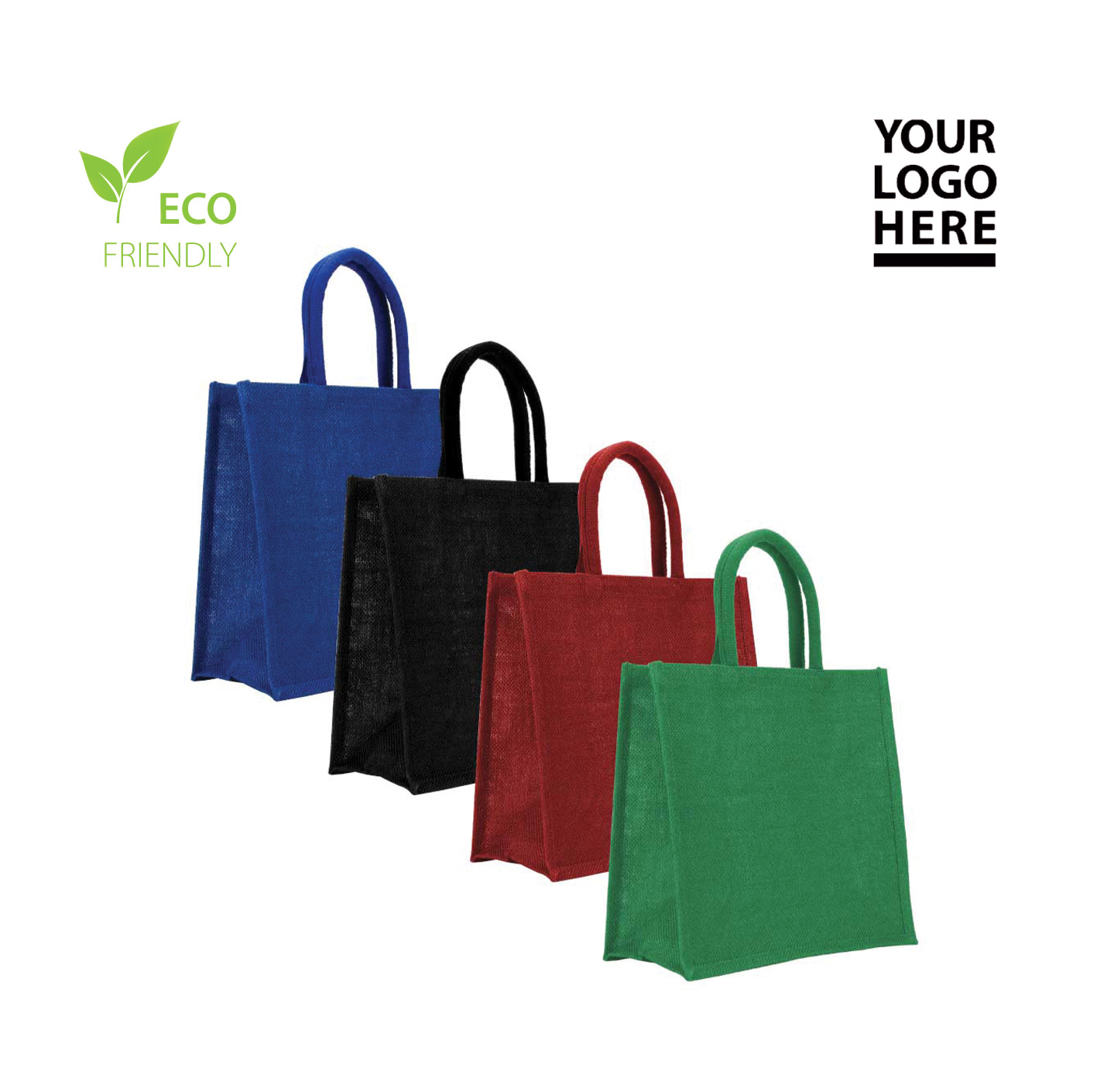 Reusable Square Jute Bags with Cotton Handles