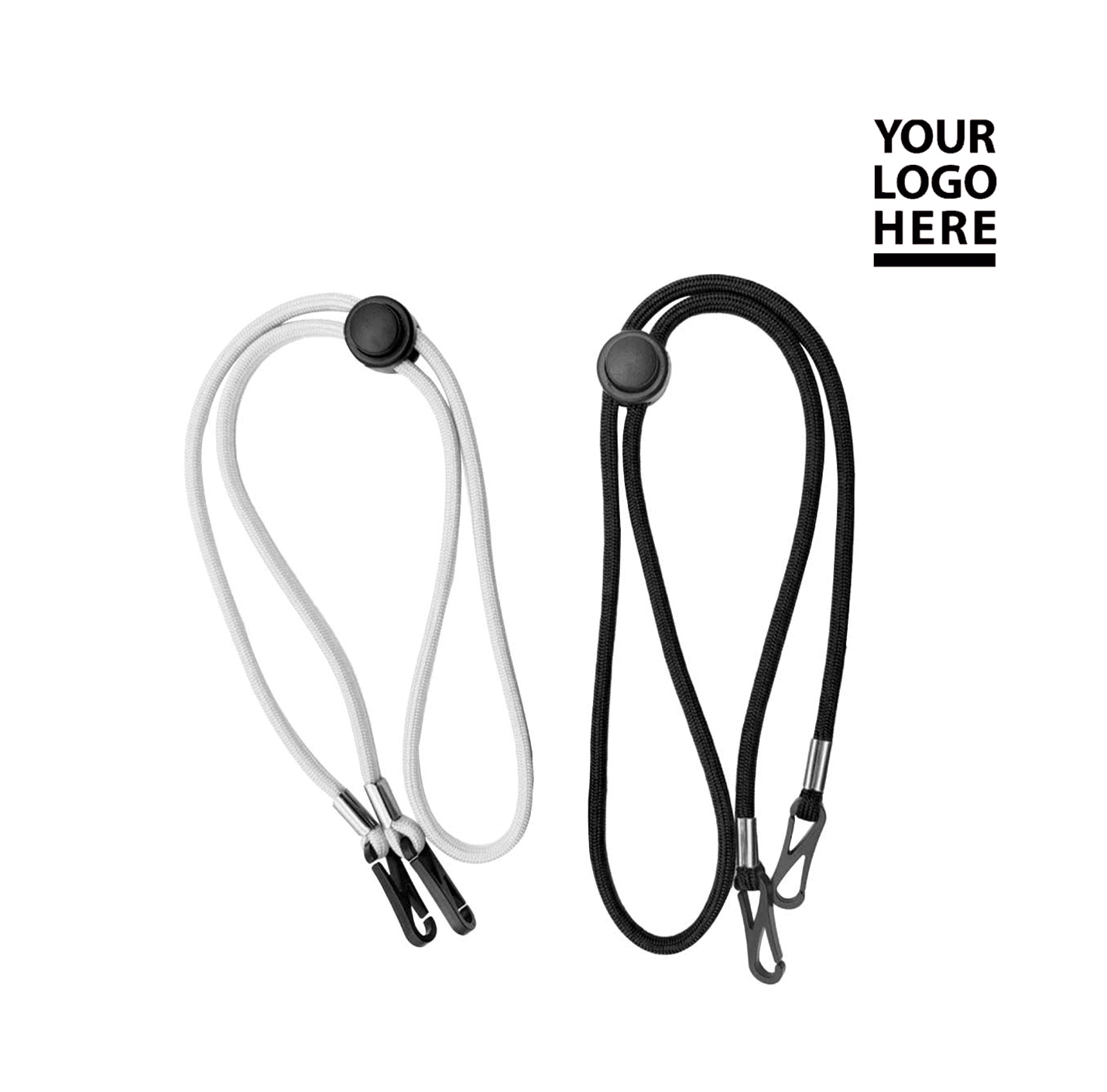 Double Hook Cord Lanyards with Adjustable Lock