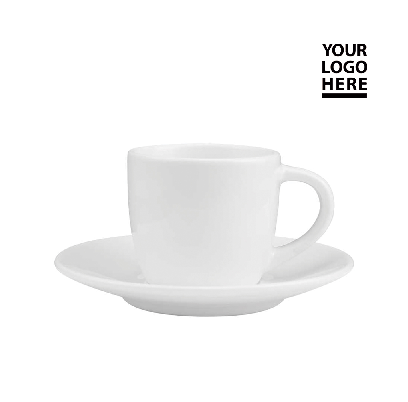 Sublimation White Ceramic Cup & Saucer 100ml