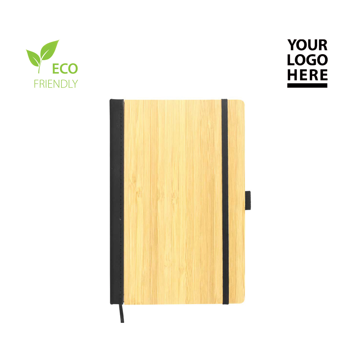 A5 size Bamboo Notebooks with Pen Loop & Page Marker