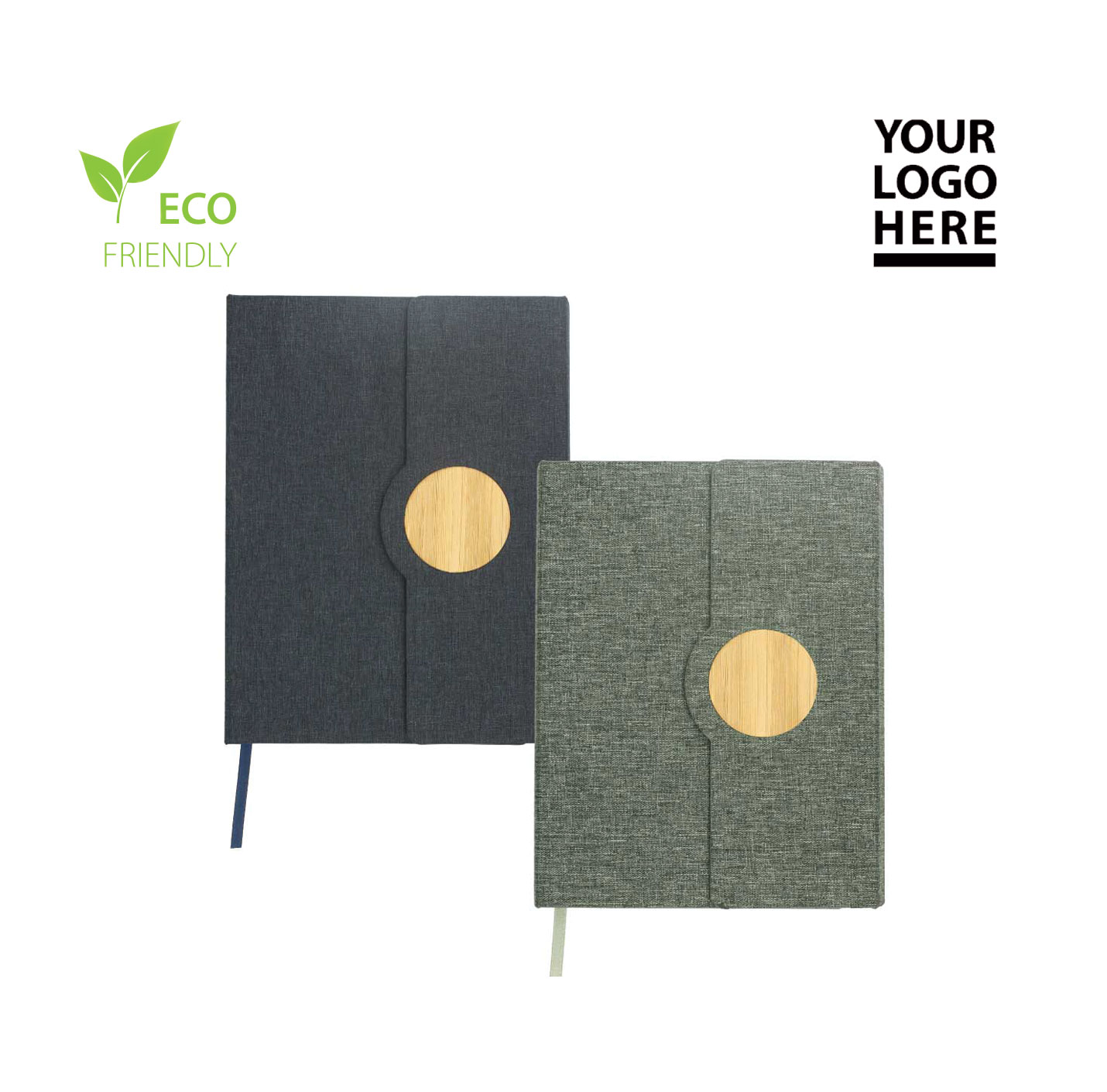 A5 RPET Notebooks with Bamboo & Magnetic Closure