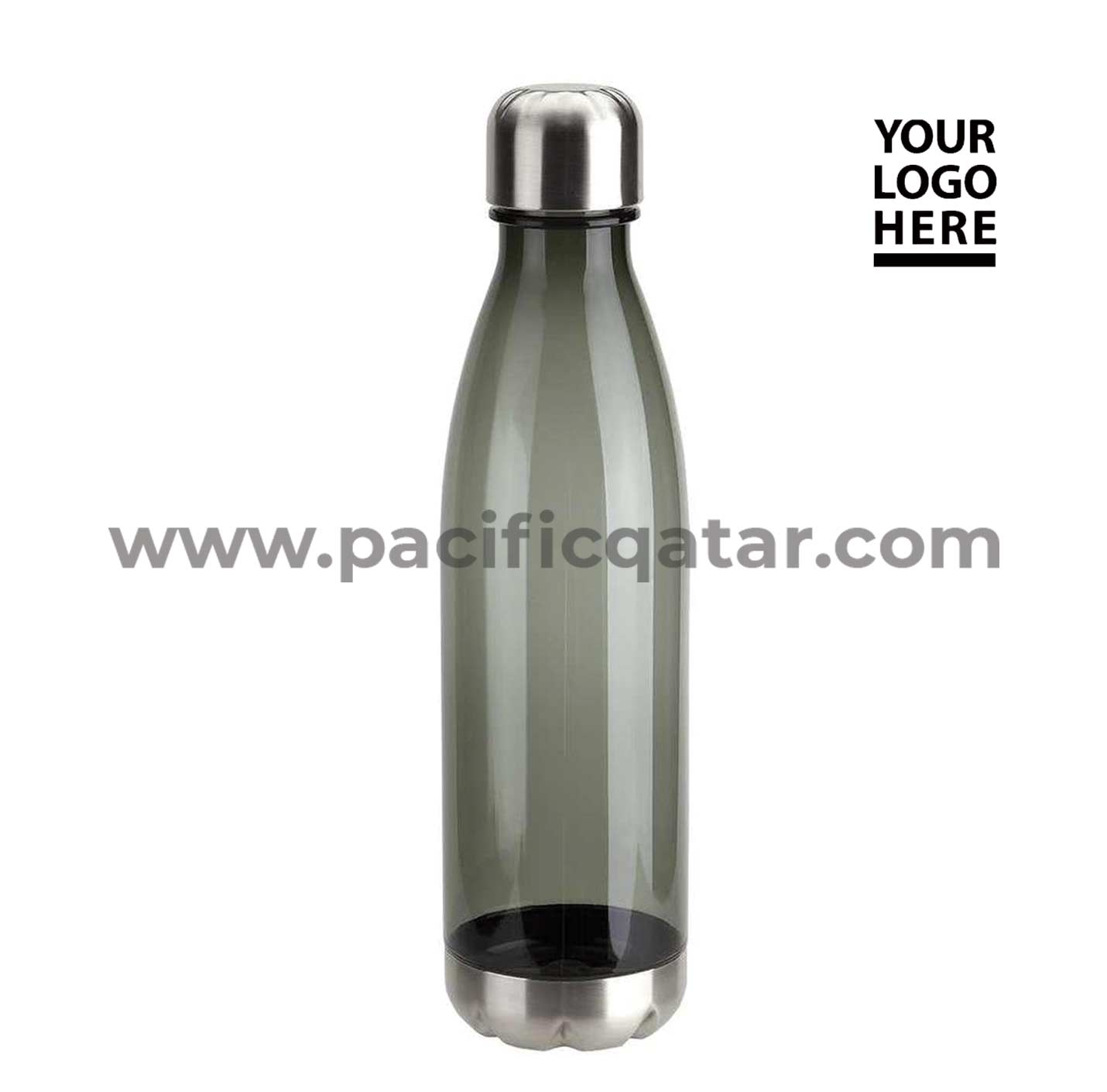 PLASTIC WATER BOTTLES WITH STAINLESS BASE AND CAP