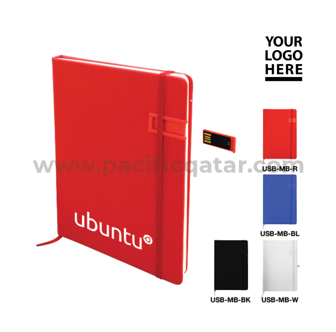 Notebook with USB Flash Drive
