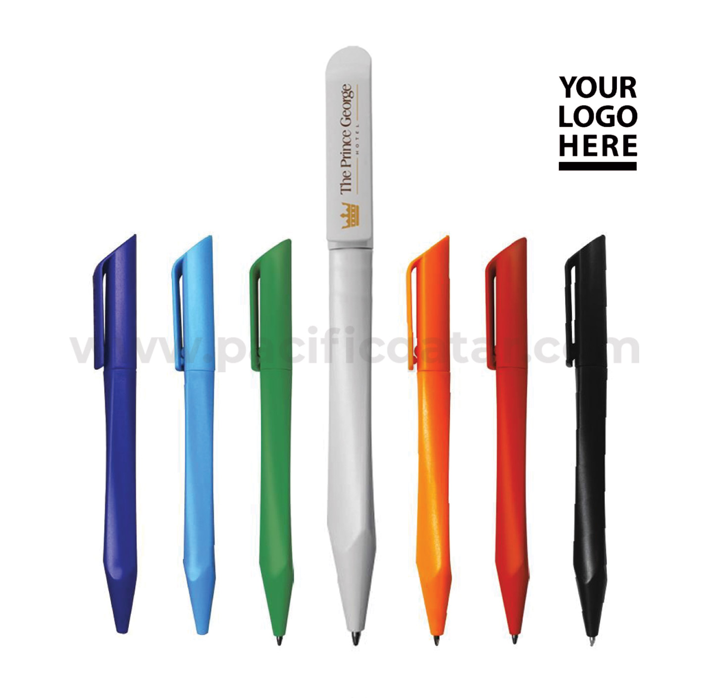 Plastic pen with logo and various color