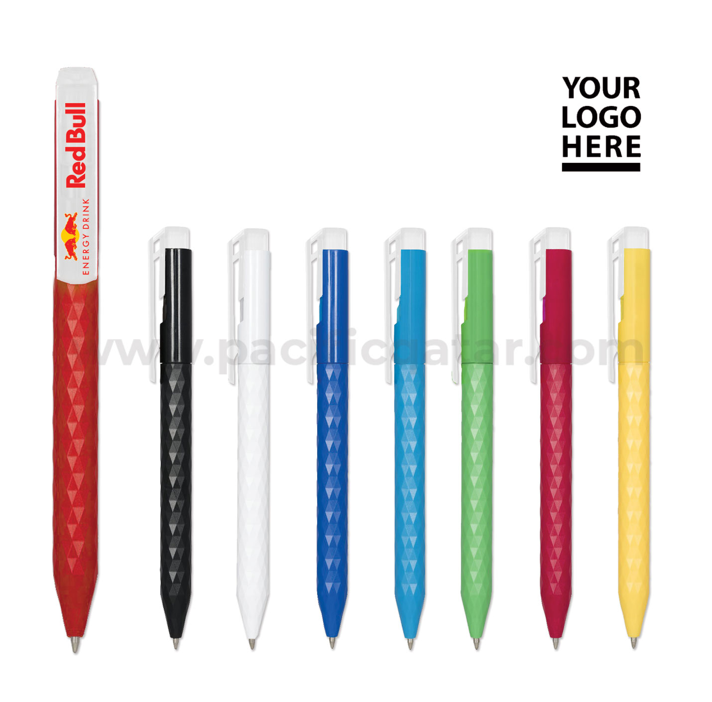 Plastic pen with logo and various color